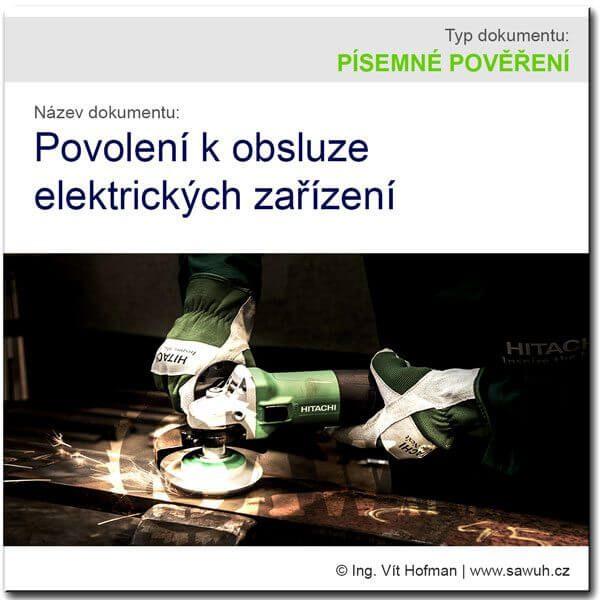 Písemné povolení k obsluze elektrických zařízení