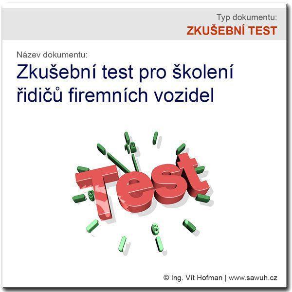 Zkušební test pro školení řidičů